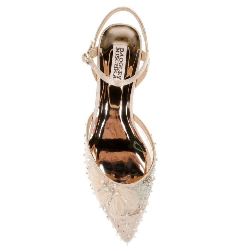 NIB $185 Karine Pointed Toe Flat BADGLEY MISCHKA COLLECTION in Nude - size 8! - Picture 5 of 14